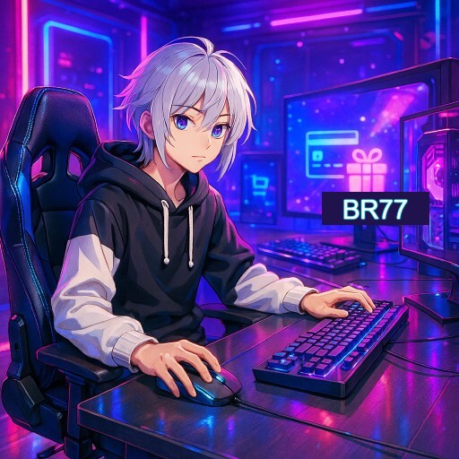 Imagem promocional do app oficial BR77 destacando a conveniência de jogar cassino online pelo celular ou navegador