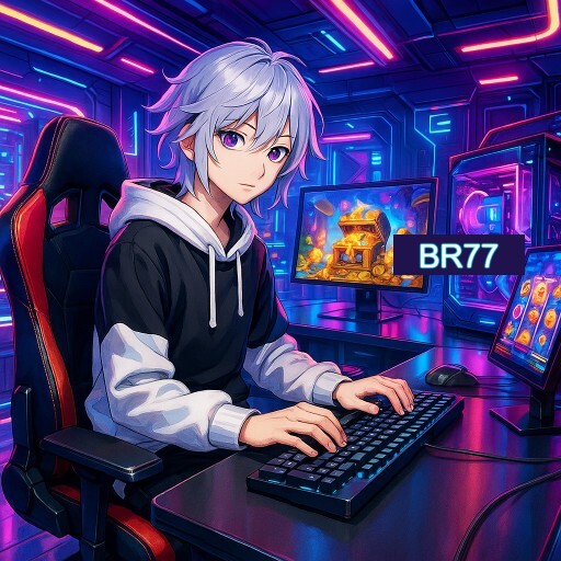 Imagem promocional do app oficial BR77 destacando a conveniência de jogar cassino online pelo celular ou navegador