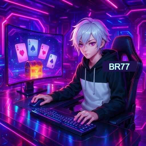 Imagem promocional do app oficial BR77 destacando a conveniência de jogar cassino online pelo celular ou navegador