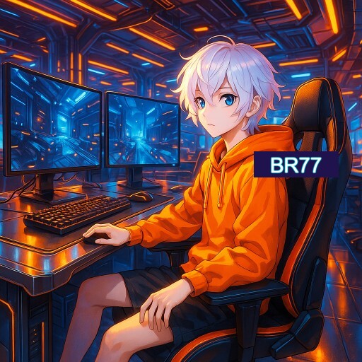 Imagem promocional do app oficial BR77 destacando a conveniência de jogar cassino online pelo celular ou navegador
