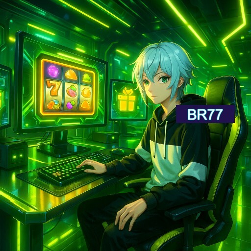 Imagem promocional do app oficial BR77 destacando a conveniência de jogar cassino online pelo celular ou navegador